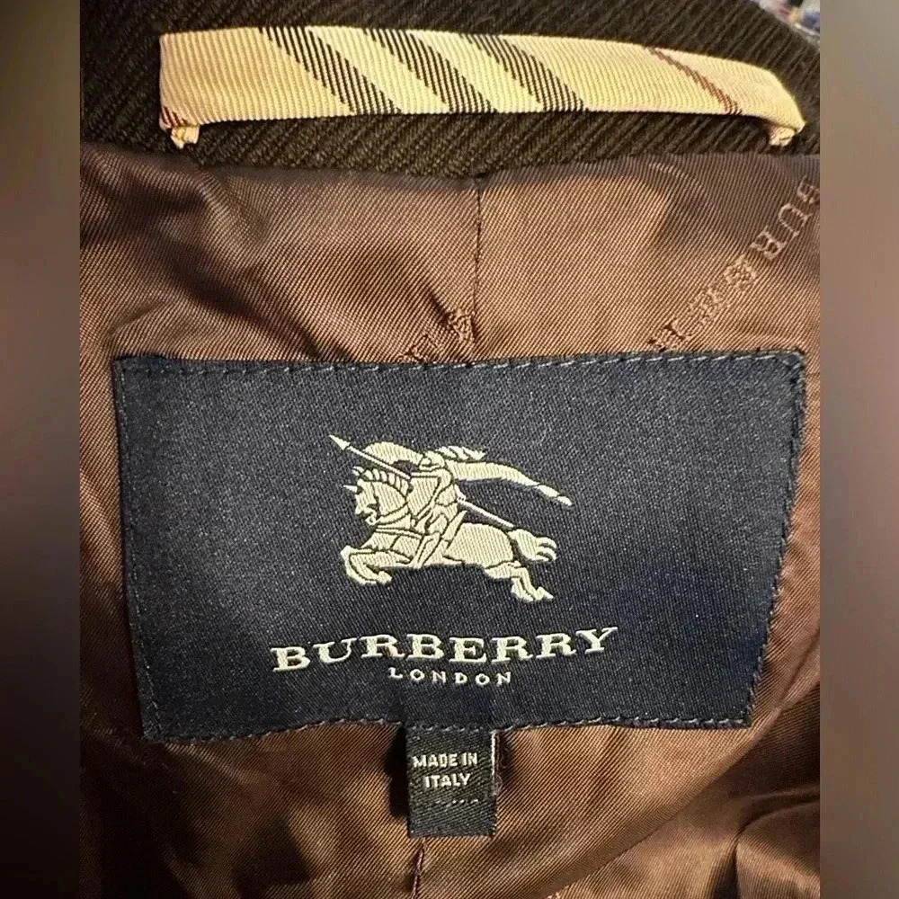 Burberry brown long overcoat jacket Womens size US 6 - Picture 13 of 16